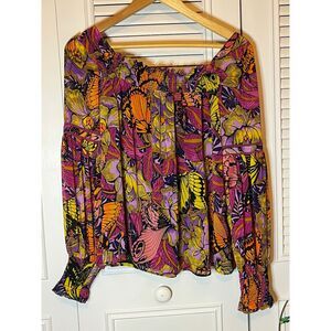 Anthropologie Alexandra Farmer Puff-Sleeved Blouse Top, SIze S